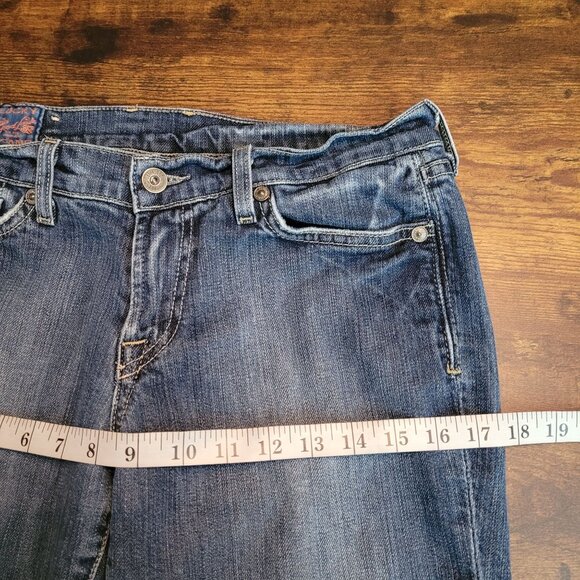 Lucky Brand Jeans Size 6 Gene Montesano Crop Dunagrees USA Medium Light Wash - Picture 10 of 14